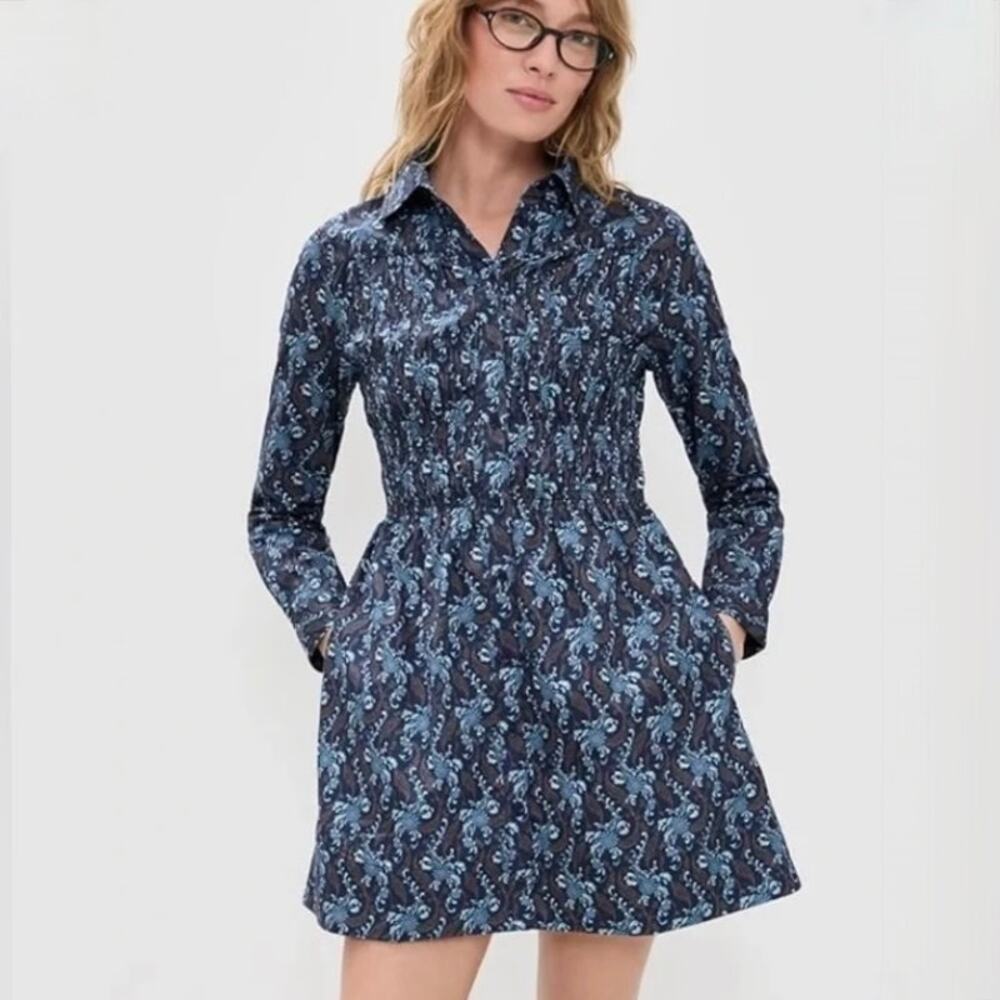 NWT Hill House Home The Mira Dress in Navy Cala Paisley - Size XS